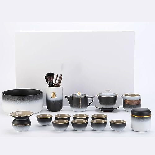 SciAza teiera giapponese teiera marocchina teiera turcaSet da tè Kung Fu in ceramica nera in stile giapponese, semplice teiera per la casa
