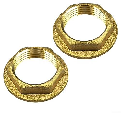 2 Stück Messing Rückmutter für Badezimmer Waschbecken Armaturen - 1-1/4 Zoll für BSP Messing Wasserhahn Sanitär Fitting Mutter für Waschbecken und Armaturen Zubehör