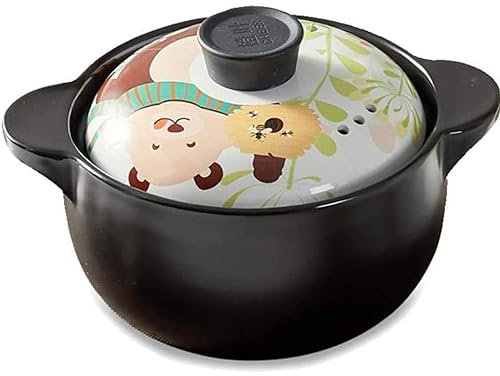 Cazuela De Cerámica Estofado De Porcelana Cazuela Tradicional China Con Tapa Olla Sopera,olla Olla Cocina Olla Arroz Vajilla Cerámica Para Cocina Hogar (A 3L)