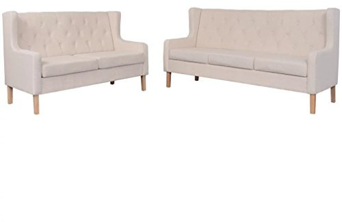 ZEYUAN Sofa-Set 2-TLG Schlafsofa, Schlafcouch, Couch Mit, Sofa Bed, Sofas & Couches, Relaxsofa, Stoff Cremeweiß