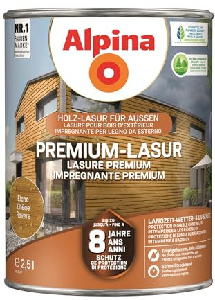 Alpina Premium-Lasur Eiche 2,5 Liter seidenmatt