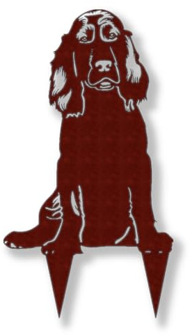 Cocker Spaniel/ Hund aus Edelrost Erdstecker - (B 18 x H 26 cm)- hochwertige Gartendeko aus Metall - Edelrostdeko für Garten, Balkon & Terasse - Metall Gartenstecker - Made in Germany (Erdstecker)