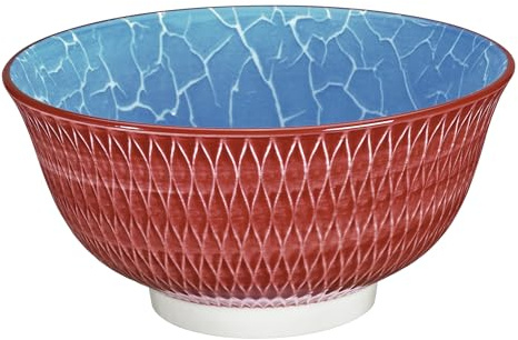 cilio Bowl AMICI romber röd | porslinsskål | Bränd vid 1 300 °C | Ramenskål | diskmaskins-/mikrovågsugnssäker | glaserad botten | müsliskål | 7 cm/Ø 15,5 cm | 500 ml