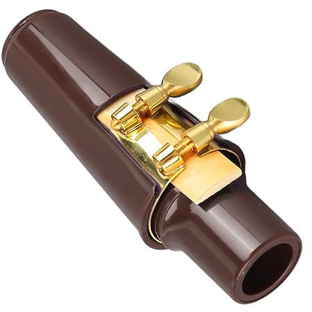 FLEXMAN Altsaxophon Mundstück Set mit Saxophon Abdeckung, Blattschraube, Geschenk für Kinder, Freunde, Musikliebhaber (Kaffee)