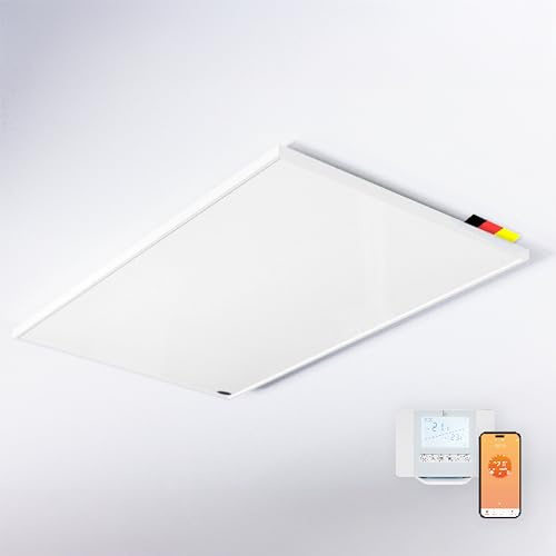 Könighaus Calefactor Infrarrojo de Techo - 800 vatios - Set completo con controlable mediante app y termostato de ambiente RF ✓ Escenarios multihabitación ✓ Protección contra Sobrecalentamiento