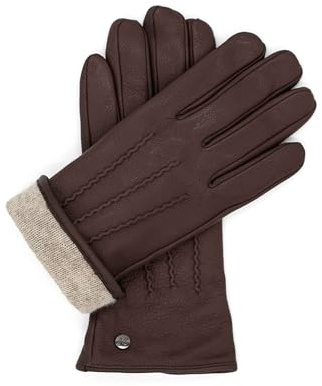 Hand Gewand by Weikert JESS- Elegante Ziegennappa Lederhandschuhe mit warmer Kaschmir-Wolle Fütterung; Markanter Look; Eleganter und warmer Damen-Handschuhe aus weichem Leder und Cashmere Fütterung