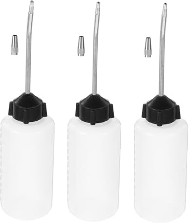 NUOBESTY 3pcs 120ml Sewing Machine Oil Bottle with Iron Spout and Cap for Sewing Machines and Automotive Maintenance