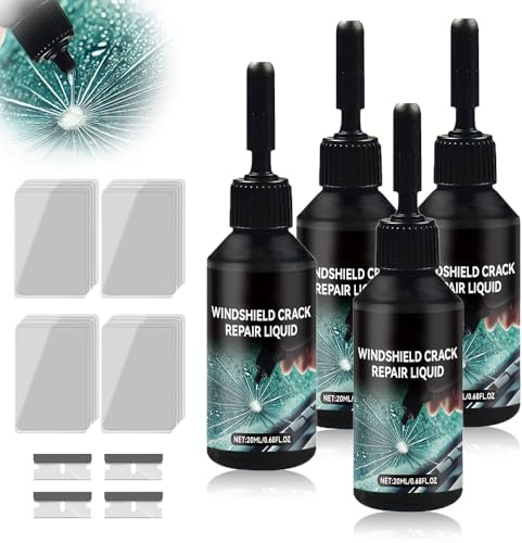 ComedyKing Steinschlag Reparaturset Windschutzscheibe, 2025 Neu Chipped Windshield Repair Kit, Cracks Gone Glass Repair Kit, Glas Reparatur Set Zur Reparatur Langer Rissen, Löchern, Rissen (4pcs)