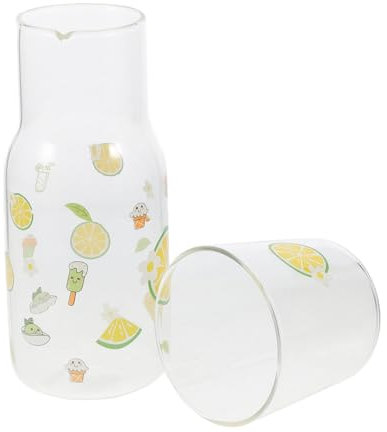 Alipis Pot Avec Couvercle Carafe à Eau Froide Et Pichet à Jus Verres à Boissons Pour Thé Et Eau Aromatisée