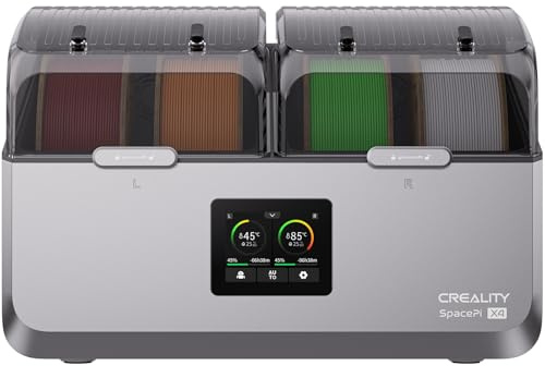 Creality Space Pi X4 Séchoir à Filament pour 4 Bobines (4 KG), Système à Double Chambre, 85 °C Maximum, Contrôle Indépendant de la Température, Mode Économie d'énergie pour PLA PETG ABS TPU ASA PC PA