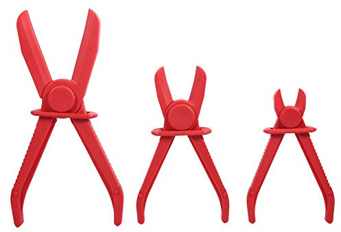 3Pcs Nylon Hose Clamp Plier Set, Hands Tool for Brakes, Fuel Lines, Heaters and Radiators with Hi-Vis Color, Non-Conductive, Quick One Hand Use