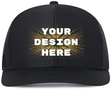 ROHBVMN Trucker Cap personalisiert mit Foto/Logo/Text | Baseball Cap selbst gestalten | Mesh-Kappe für Männer & Frauen | Verstellbare Dad Cap Schwarz | Basecap Herren Damen