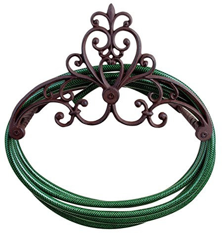 Gartenschlauchhalter Gusseisen - Landhausstil, 38 x 26 x 23 cm, Wandhalterung Schlauch Halter Metall Garten Wand Nostalgie