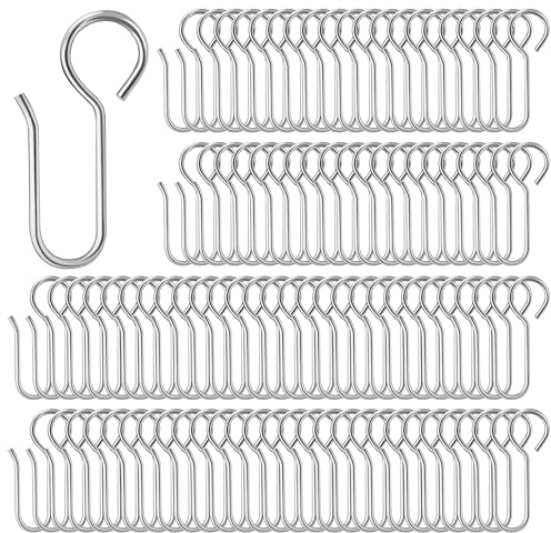 100 Pezzi Ganci Tende Metallici, Ganci per Binari per Tende da Doccia, Ideali per Tende da Finestra, Doccia, Cucina, Camera da Letto, Facili da Montare, Robusti e Resistente alla Corrosione
