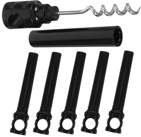 HOLIDYOYO Lot de 6 Tire-bouchons Noirs en Pp Compacts et Robustes, Ouvre-bouteilles Portables Maison Fêtes