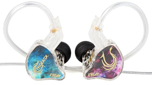 keephifi KBEAR Phoenix Auriculares con Cable, Auriculares Gaming 10 mm DD Magnético Dual, In Ear Monitor Reducción de Ruido, IEM Graves Potentes, Conector Jack de 3.5 mm Cascos Gaming para PS5