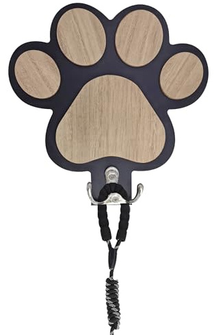 Gxdamxz Hunde Garderobe, Hundegarderobe Holz Hundeleinenhalter Wand für Hundezubehör & Halsband, Dog Leash Holder for Wall, Schwarz