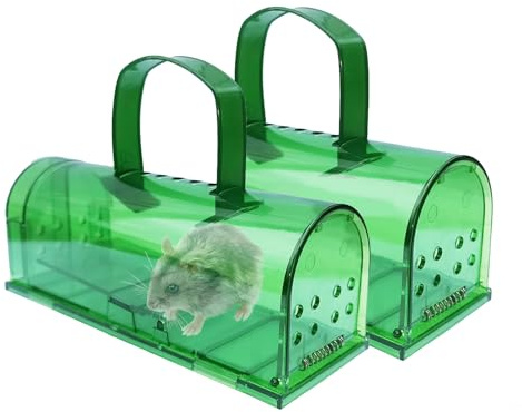 Lebendfalle für Maus Mausefalle 2er Set, Tierfreundliche Wiederverwendbare Mausefalle für Innen-/Außenbereich Innovative Hochsensitive Lebendfalle Maus, Quick Release Ausgang, Keiner Kontakt mit Mäuse