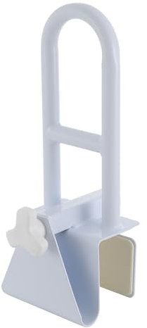 Asidero para bañera para personas mayores, mango de bañera sin taladrar, soporta hasta 136 kg, ajustable individualmente, color blanco