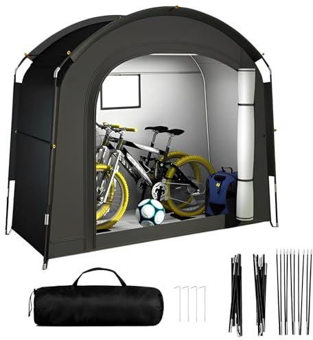 Tente à vélo pour 1 à 2 vélos, 200 x 80 x 165 cm, résistant aux intempéries, en tissu Oxford 210D, étanche, abri de jardin, pour moto, outils de jardin, jouets, tondeuse à gazon