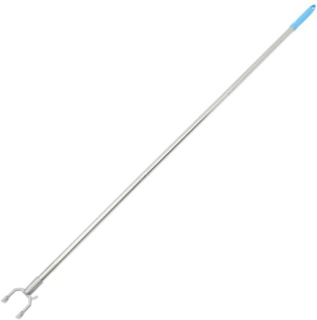 LOLIPPYY Langer Kleidergriffstab Aus Edelstahl 130cm Mit Eckigem Aluminiumkopf Für Hohe Schränke Stabile Kleiderstange Zum Wäscheaufhängen Im Innenbereich
