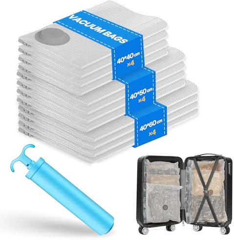 Vacbird Vacuum Storage Bags,Reusable Space Saver Bag for Clothes,12 Pack