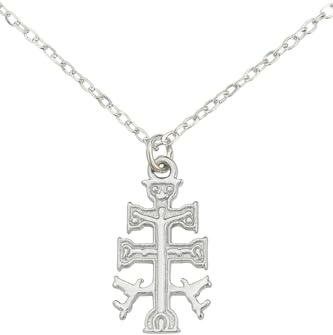 Collar Cruz de Caravaca Bendecida Dorada con Cadena 45 cm | Acero Inoxidable con Baño de Oro | Grabada y con Relieves Artesanales | Amuleto de Fe y Protección en Caja de Regalo