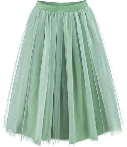 Lange Tüll-Tutu-Röcke für Mädchen Ausgestellter bauschiger Prinzessinnen-Midirock mit elastischem Bund Süßes Partykleid für Kinder Leichtes Kleidungsstück für besondere Anlässe 9-10 Jahre