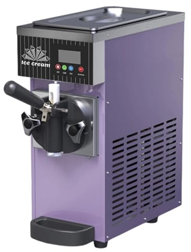 Grpquatsch Máquina de Helados Profesional Soft Serve 4-5kg/H, Heladera Comercial con LCD y Limpieza Automática, Ideal para Restaurantes y Bares​ Purple