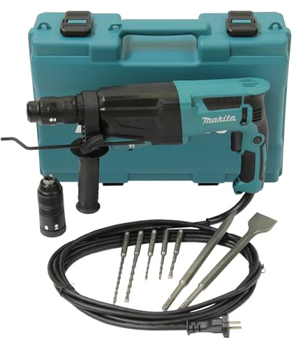 Makita HR2670FTX1 Kombihammer für SDS-Plus 26 mm mit Wechselfutter im Transportkoffer