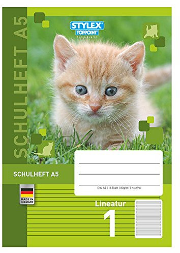 Stylex 29701 Schulheft DIN A5 mit Lineatur 1 (sortiert)