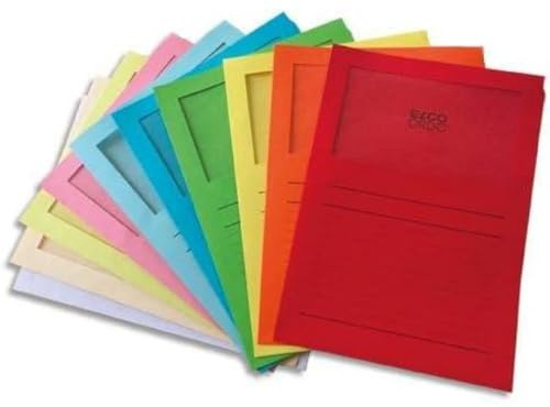 Elco Lot de 100 Pochettes coins avec fenêtre 120 g/m² 22 x 31 Couleurs Assorties
