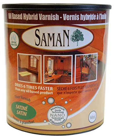 SamaN Oiled-Based Hybrid Varnish – Warm Wood Topcoat – Satin - 32oz
