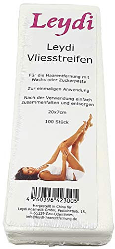 100 Leydi Vliesstreifen für die Haarentfernung mit Zuckerpaste & Warmwachs