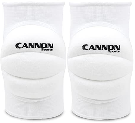 Cannon Sports Pro Volleyball Knee Pads – Thick Padded Sponge for Extra Support – Breathable Anti-slip Collision Avoidance Pro Knee Pads – Volleyball, Wrestling, Working & More (White, Large)