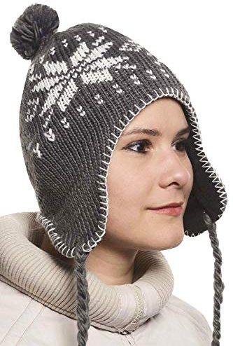 Bonnet Péruvien Chullo ch'ullu avec Pompon Mixte Homme/Femme Couleurs au Choix
