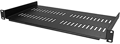 StarTech 1HE Fachboden Belüftet, 10 Zoll Tief, 20kg (CABSHELFV1U) | Perforierte Rackablage, Serverschrank, Netzwerkschrank, Rackmontage, Stahl, 25cm