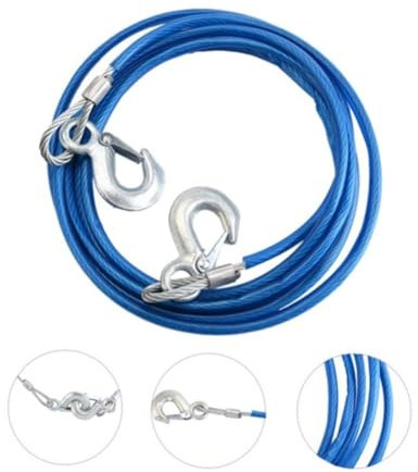 TrAdE Shop Traesio Fune Cavo Corda Acciaio Traino con Ganci per Auto Furgone Emergenza 5000KG 3,5MT