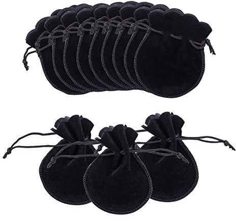 NBEADS 200 Bolsas de Terciopelo para Joyería, Pequeñas Bolsas de Tela de Calabaza con Cordón, Bolsas de Regalo para Joyería de Caramelo para Fiesta de Navidad, Boda, 9 x 7 cm