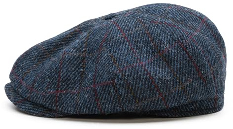 Sterkowski Shelby | 100% Harris Tweed Schiebermütze für Herren und Damen | Warm Elegant 8-Panel Zeitungsjunge Kappe