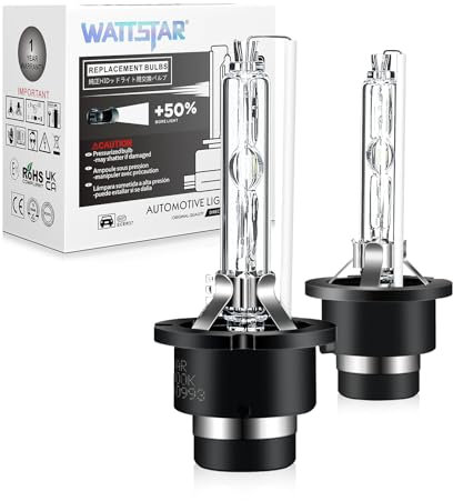 wattstar Ampoules Lampe de phare au xénon HID D2S de voiture, 35W 6000K 12V Xenarc Décharge Gazeuse Lampe Voiture Luminosité Brillante(lot de 2)