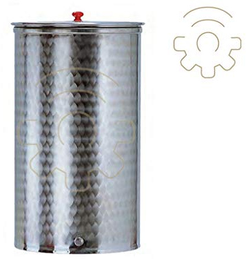 BELVIVERE Barril fabricado en Italia - Barril de acero inoxidable 18/10 - Recipiente con tapa para depósito de alimentos, vino, aceite de cerveza y agua (500 L)