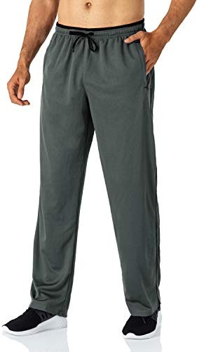Butrends Pantalon de Jogging pour Homme Pantalon de Course léger avec Poches zippées Pantalon de Sport Taille élastique Pantalon de survêtement à Fond Ouvert