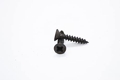 3.5x20 (6x3/4) Black Countersunk Wood Screws Phillips Head Small Steel Screws Chipboard MDF Cabinet Furniture (Pack of 20, 50, 100) (20)