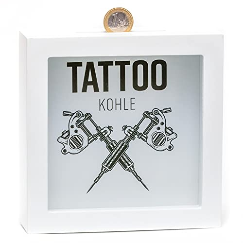 Home-Flair Spardose mit Motiv Tattoo Kohle 15cm – Große Sparbüchse für Erwachsene & Jugendliche – Kreative Geschenkidee zum Geburtstag & Geldgeschenke