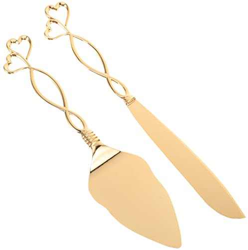 jojofuny 2 Pièces Serveur De Gâteau De Mariage Ensemble Or Gâteau Serveurs De Pâtisserie Spatule en Alliage De Zinc Outil De Cuisson Pelle À Gâteau Beurre Servant Ensemble pour