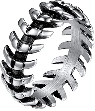 U7 Schlangenknochen-Ring für Männer Edelstahl Vintage Schlangen Statement Ring Biker Hip Hop Roker Ring Modeschmuck Accessoire für Damen Vater Ehemann(Ring Größe 70)