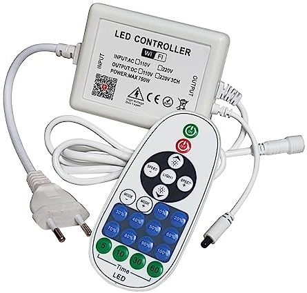 LED ATOMANT Controlador intensidad Wifi para Tira LED Monocromo 220V | Mando a distancia, App Smart Life/Tuya