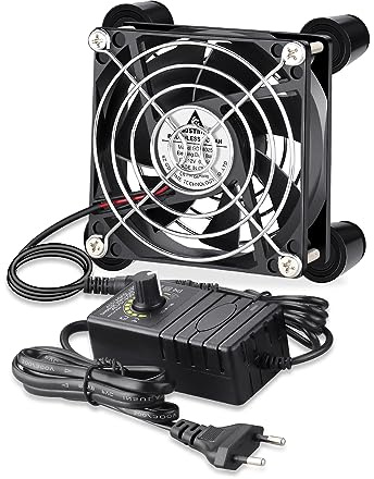 GDSTIME Lüfter 230V 80mm Regelbar PC Lüfter 230v 80mm Dual Kugellager | pc lüfter 230v 80mm regelbar Gehäuselüfter 230v 80mm mit Einstellbare Geschwindigkeit 4500 U/min für pc Laptop Schrank Router