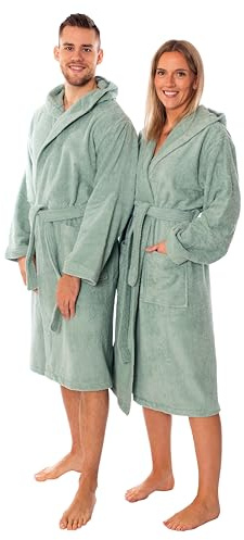 Lavea Mexico – Bademantel Damen & Herren aus 100% Baumwolle – weicher Frottee Morgenmantel mit Kapuze, Unisex Design, Ideal für Sauna & Zuhause, saugstark & pflegeleicht